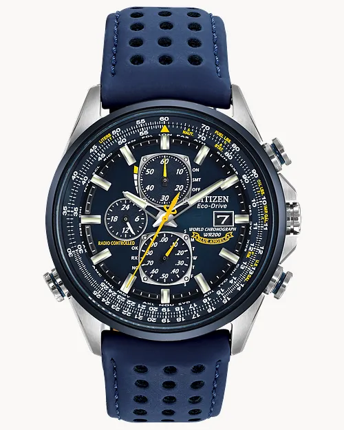 World Chronograph A-T - Men's Eco-Drive AT8020-03L Blue Watch World Chronograph A-T - Men's Eco-Drive AT8020-03L Blue Watch